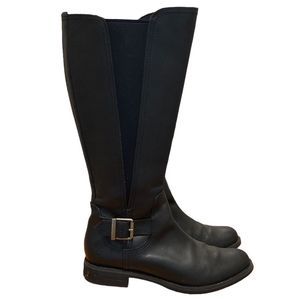 Timberland Savin Hill All Fit Wide Calf Tall Black Leather Boots, Size 9